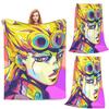 Anime JOJO HD ART Decke Weiche Warme Flanell Überwurfdecke Tagesdecke für Bett Wohnzimmer Picknick Reise Zuhause Sofa
