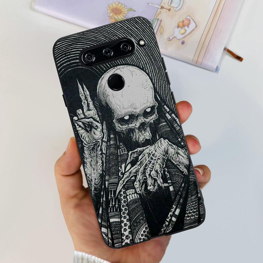 For LG V40 ThinQ Case Cover For LG V35 V35+ ThinQ Soft TPU Silicone Cases Fashion Flower Cute Pattern Funda For LGV40 ThinQ Capa