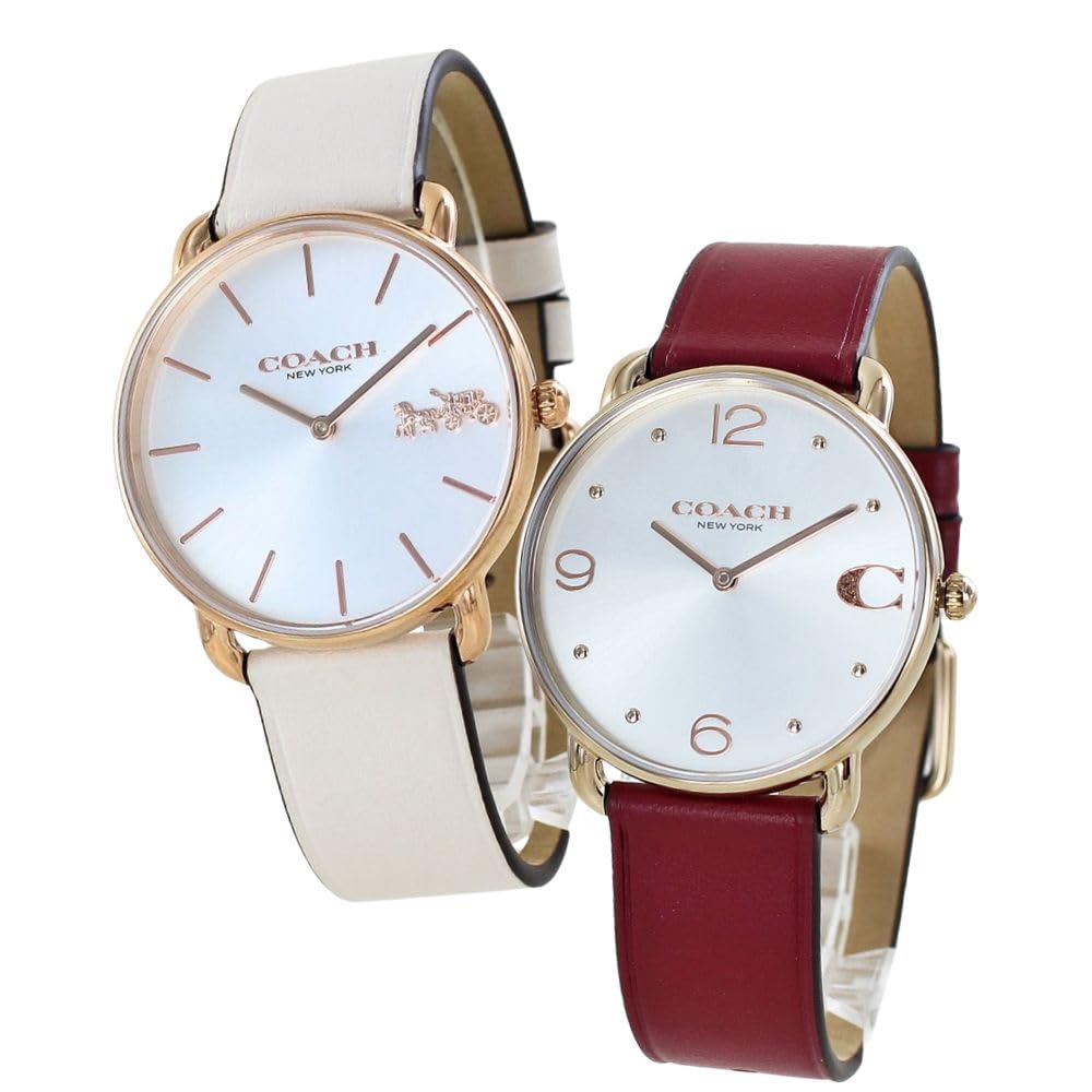

Наручний годинник Коробка для зберігання пари годинника Elliott Same Size Pair Watch Unisex Slim Thin Leather Strap Ivory Red 1450438014504204 [Coach] Mens Women [Item]