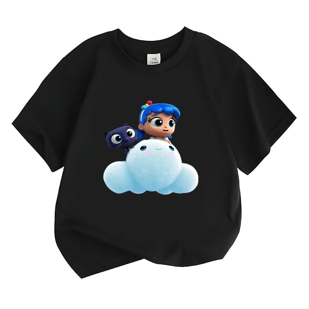 

100% Cotton True and The Rainbow Kingdom Children s T-shirt Cute Cartoon Anime Print Kids Tops O-neck Comic Tees Toddler Summer 100 чёрный