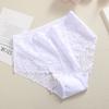 FINEOO Women Mid-Rise Lace Panties Sexy Solid Color Lace Trim Underwear Female Luxury Hollow Out Briefs Cozy Breathable Lingerie
