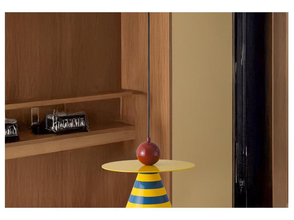 Mid-Century Modern Memphis Color Bedside Lamp: Minimalist Creative Circus Chandelier for Kids' Room or Study