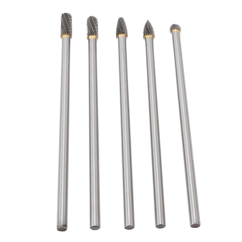5pcs   Tool Carbide Burr Set 150mm Double Grain   Handle Alloy Impeller Polishing Tool for Chamfering Grinding Engraving