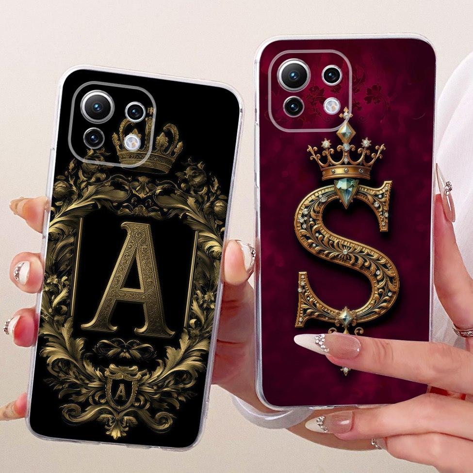 Clear For Xiaomi Mi 11 Lite Cover For Xiaomi Mi 11 Lite 5G Case Luxury Letters Crown 2D Painted Casing For Xiaomi 11 Lite 5G NE