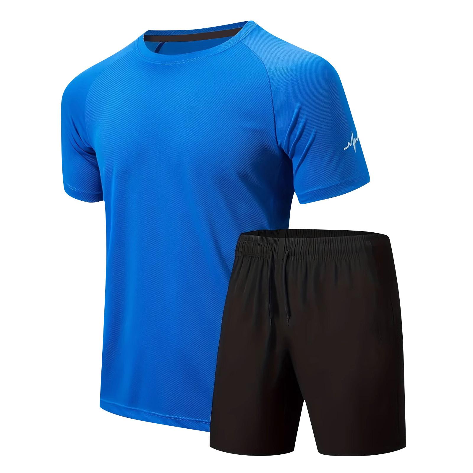 

Men s Sports Suit Men s Summer Thin Breathable Casual Short Sleeved Shorts Suit M