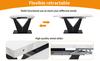 Uitschuifbare Eettafel (99-159×75cm), Uitschuifbaar, Ruimtebesparend, Flexibel Ontwerp, Geschikt voor Thuiswerkplek & Woonkamer, Wit Tafelblad met V-vormig