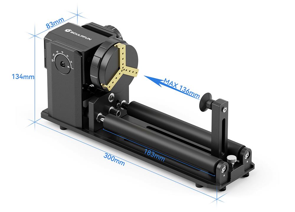 SCULPFUN RA Pro Max 4 in 1 Drehwalze & Spannfutter für S9, S30, S30 Ultra, SF-A9 Lasergravierer