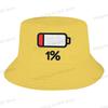 D Printing Low battery Mens and Womens Fisherman Hat  Beach  Hat Birthday gift