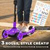 Electric scooter for children 6+ years, foldable 3 wheels zero start, maximum speed 8 km/h 64x29x83cm purple