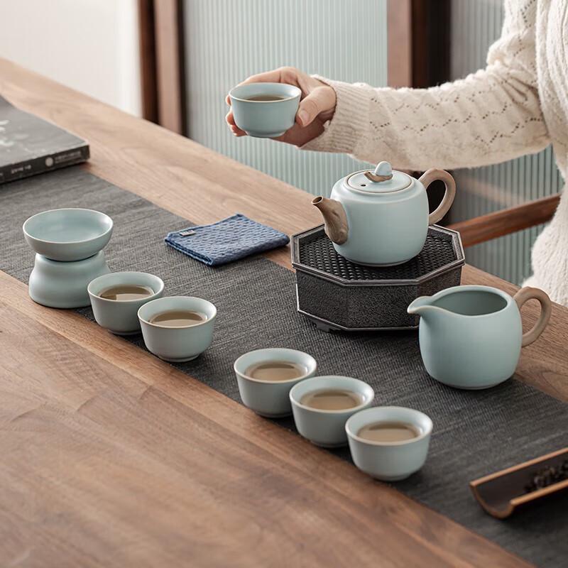 

Handcrafted Ru Kiln Ceramic Gongfu Tea Set