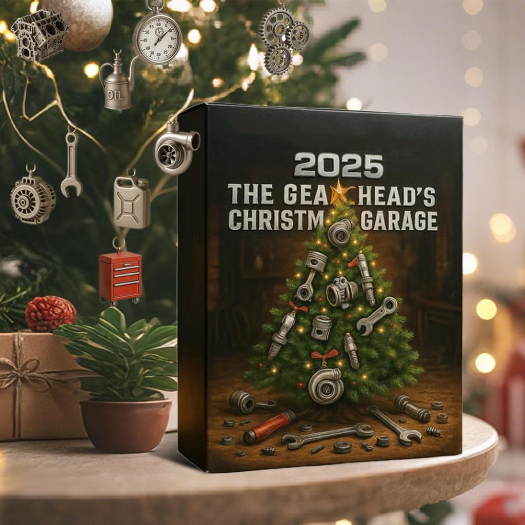 2025 Advent Calendar 2D Garage 24 Days Countdown Pendant Set 24 Days Mini Auto Parts and Tools for Workshop Electricians Men