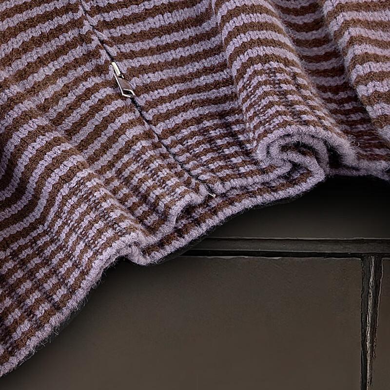 Women's Striped Hooded Long-Sleeve Jacket