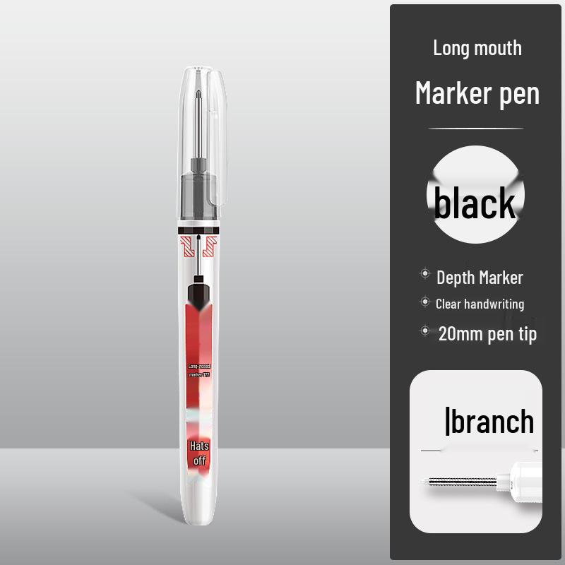 Jin Wannian 45mm Long-Head Refillable Waterproof Marker Pen for Deep Hole Woodworking and Construction.