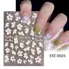 Snøklokke Nail Sticker Spring Flower Campanula 5D Preget Glider White Flora