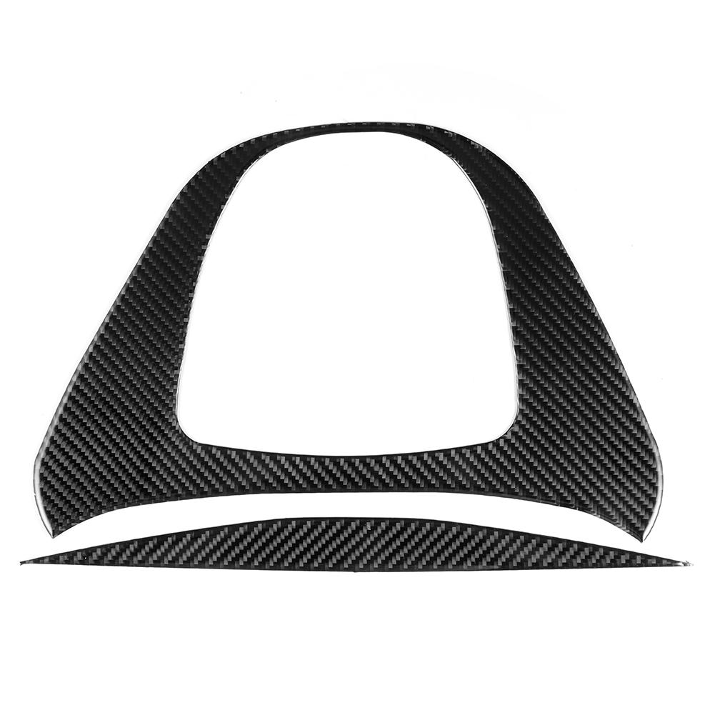 2pcs set Soft Real Carbon Fiber Center Console Gear Shift Multimedia Panel Trim Fit for Benz VClass 20152020