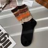 Women's Loose Cuff Striped Rainbow Socks - Korean Style, Internet Celebrity Inspired, Comfortable Spring/Autumn Fit, Retro Long Socks.
