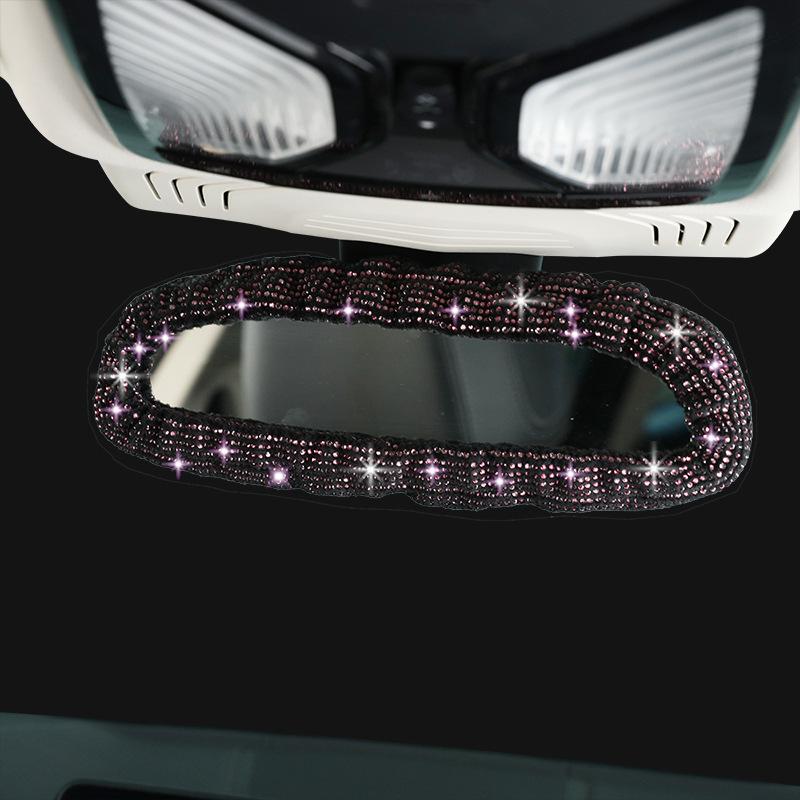 Hot Diamond Full Diamond Car Rearview Mirror Cover, Diamond-encrusted Car Rearview Mirror Interior Cover