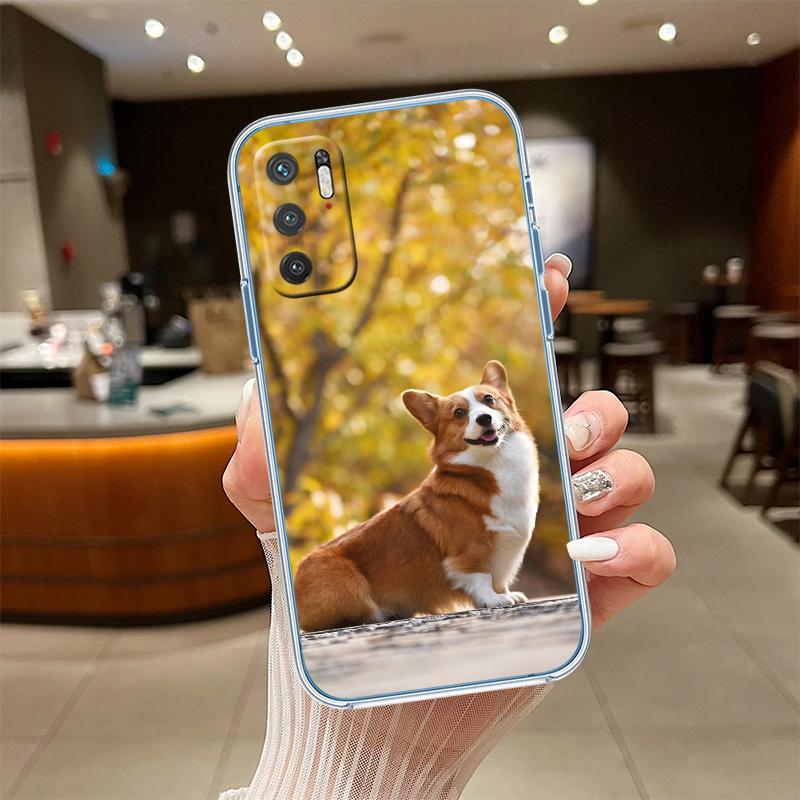 UP23 Cute Corgi dog Transparent Phone Case for Samsung Galaxy A04 A04S A14 A23 A34 A54 M23 M33 M52 M53