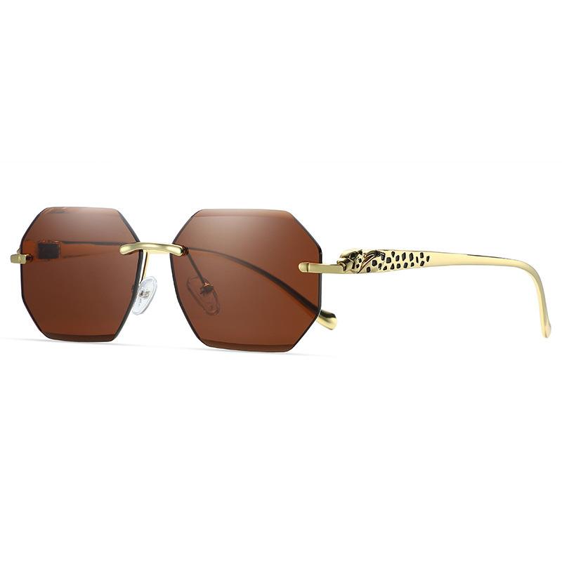 Ochelari de soare Femei Ochelari de soare fără ramă Eleganti Ochelari de soare pentru shooting pe stradă Ochelari cu design atrăgător pentru vacanță Ochelari cu diamante