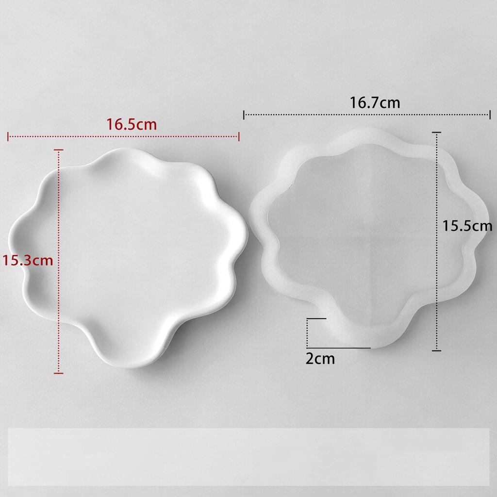 DIY Mrak Láska Květina Kruhový Úložný Podnos Silikonová Forma INS Epoxidová Pryskyřice Sádra Podšálek Forma Ruční Výroba Podnosu na Šperky