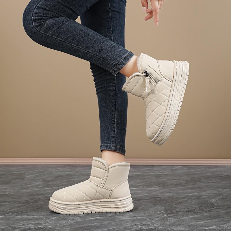 Winter Sleeve Warm Snow Boots Cotton Shoes Fleece Velvet Thick Warm Shoes Waterproof Platform Snow Boots For Women