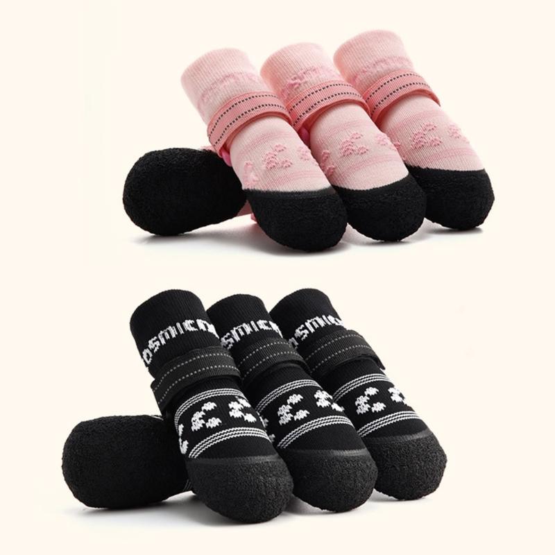 Breathable Dog Socks With Thick Grip Rubber Soles Pet Socks For Outdoor Indoor Protect Paws Safe On Hard Floor