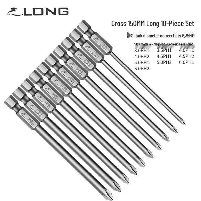 Phillips Head Magnetic Hex Shank Screwdriver Set with Super Hard Fine and Extended Head