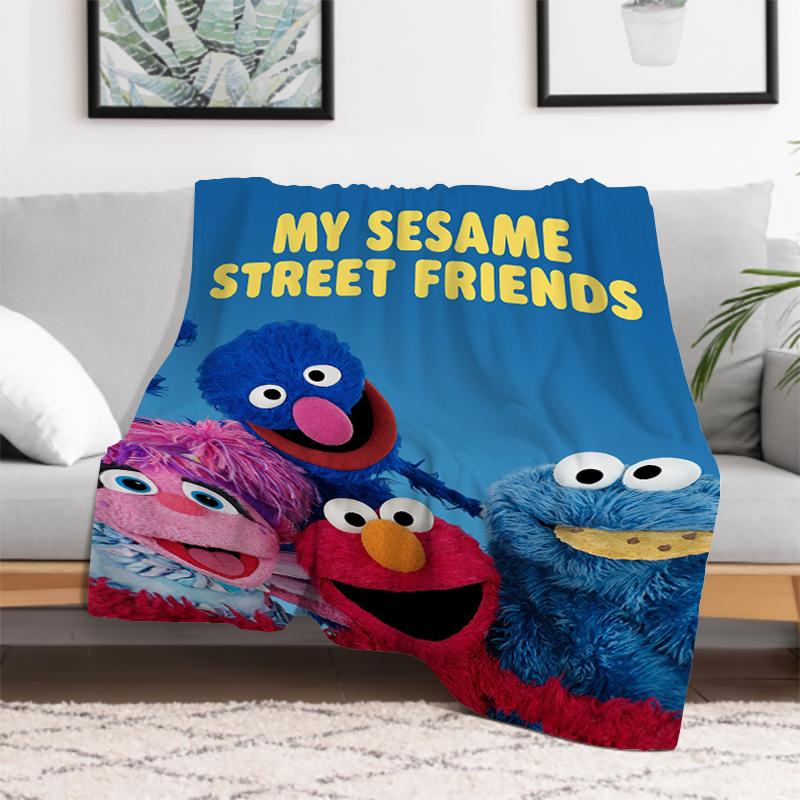 Kid's Blanket Cute Cartoon S-Sesame S-Street Fluffy Soft Blankets for Decorative Sofa Furry Winter Warm Throw & Throws Bed Anime