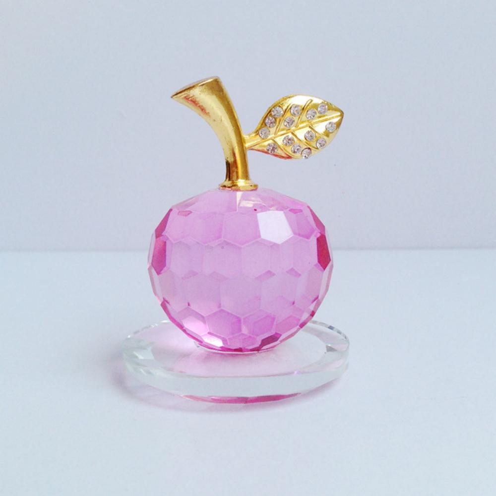 3D Crystal Apple Ornament Diamond Apple Craft Souvenir Home Living Room Desktop Decoration Car Ornaments Fruit Figurines Gift