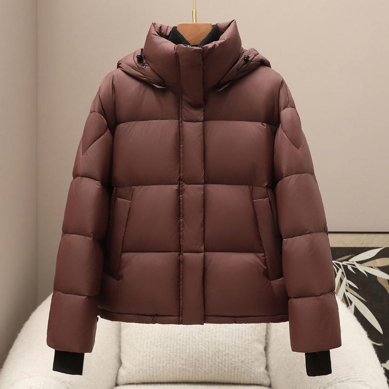 Down loose down jacket women's fashion design hooded warm jacket