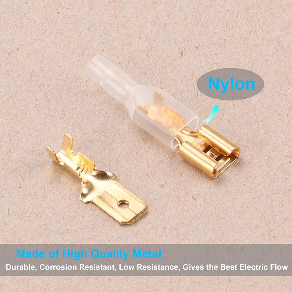 270Pcs 2.8/4.8/6.3mm Insulated Male Female Wire Connector Electrical Crimp Terminals Termin Spade Connectors Assorted Kit Box