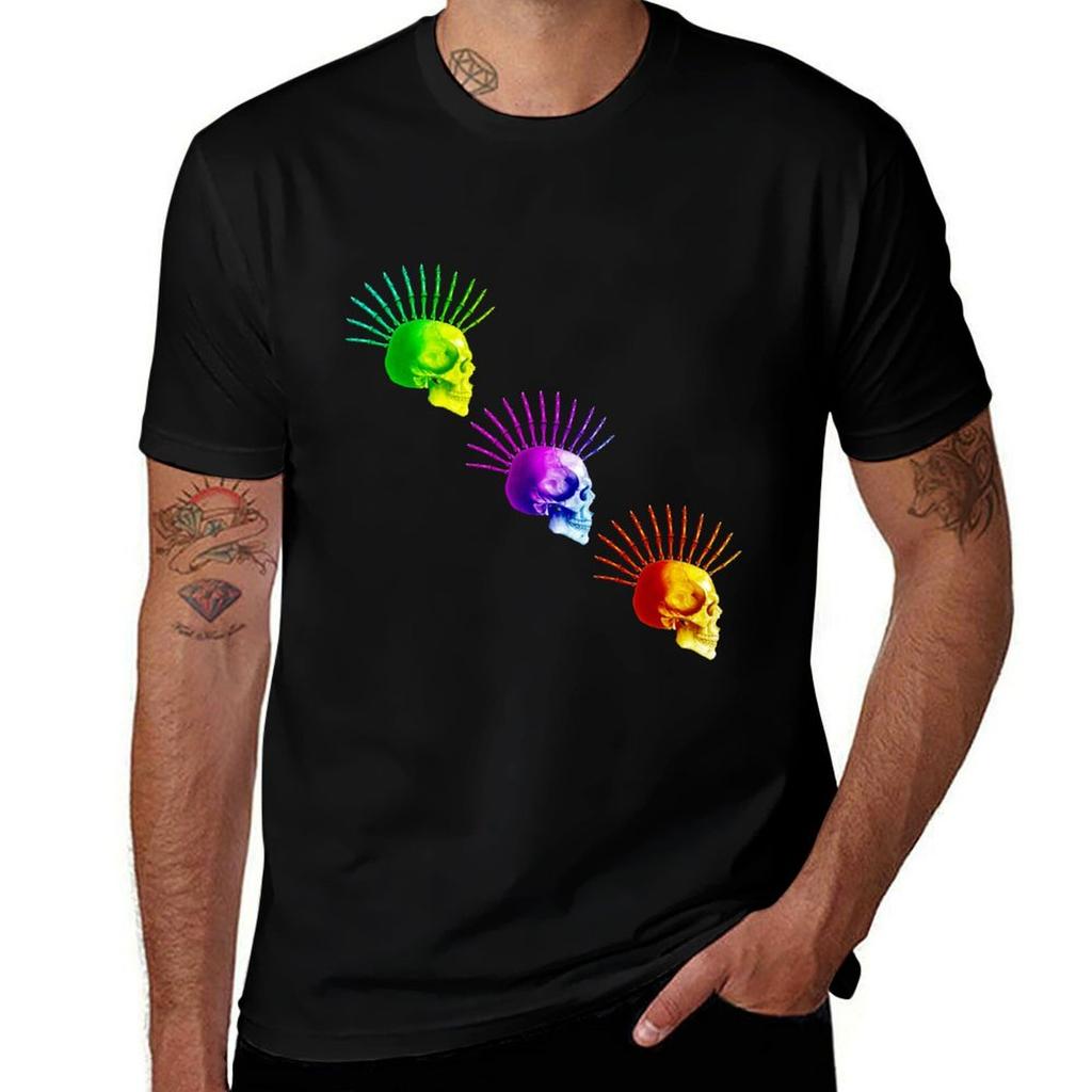 Colorburst Skeletal Liberty Spikes Tshirt Work Outdoor Short Sleeve Tee