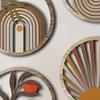 4 Pcs Wooden Round Boho Wall Art Bohemian Circle Wall Decor Hollow Out Farmhouse Hanging Sign for Bedroom Living Room Bathroom Patio Apartment
