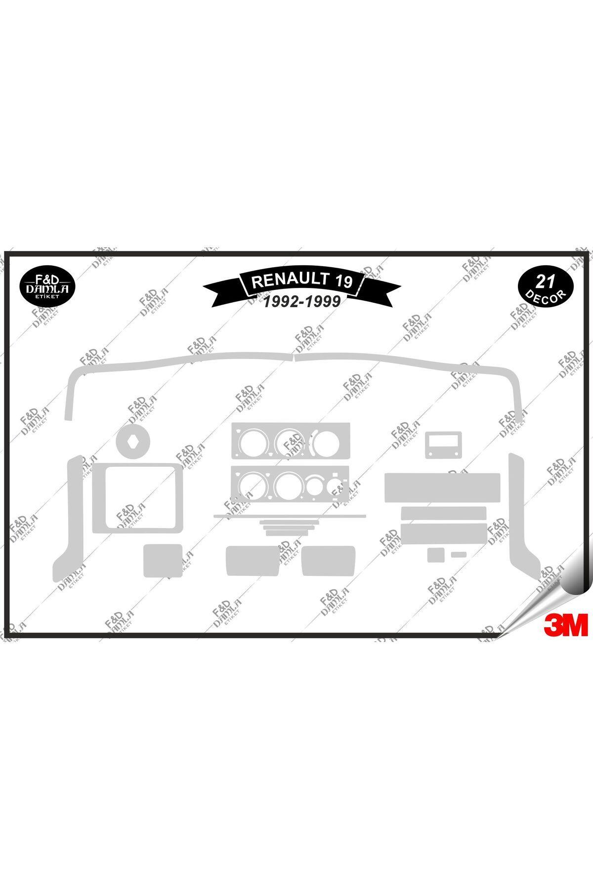 

Renault 19 1992-1999 Torpido Konsol Trim Göğüs Maun Kaplama Set 21 Parça Gümüş