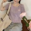 Summer Short Sleeve T-shirts Korean Loose Basic Female Clothing Fashionable Letter Embroidery Hotsweet Casual O-Neck Pullovers