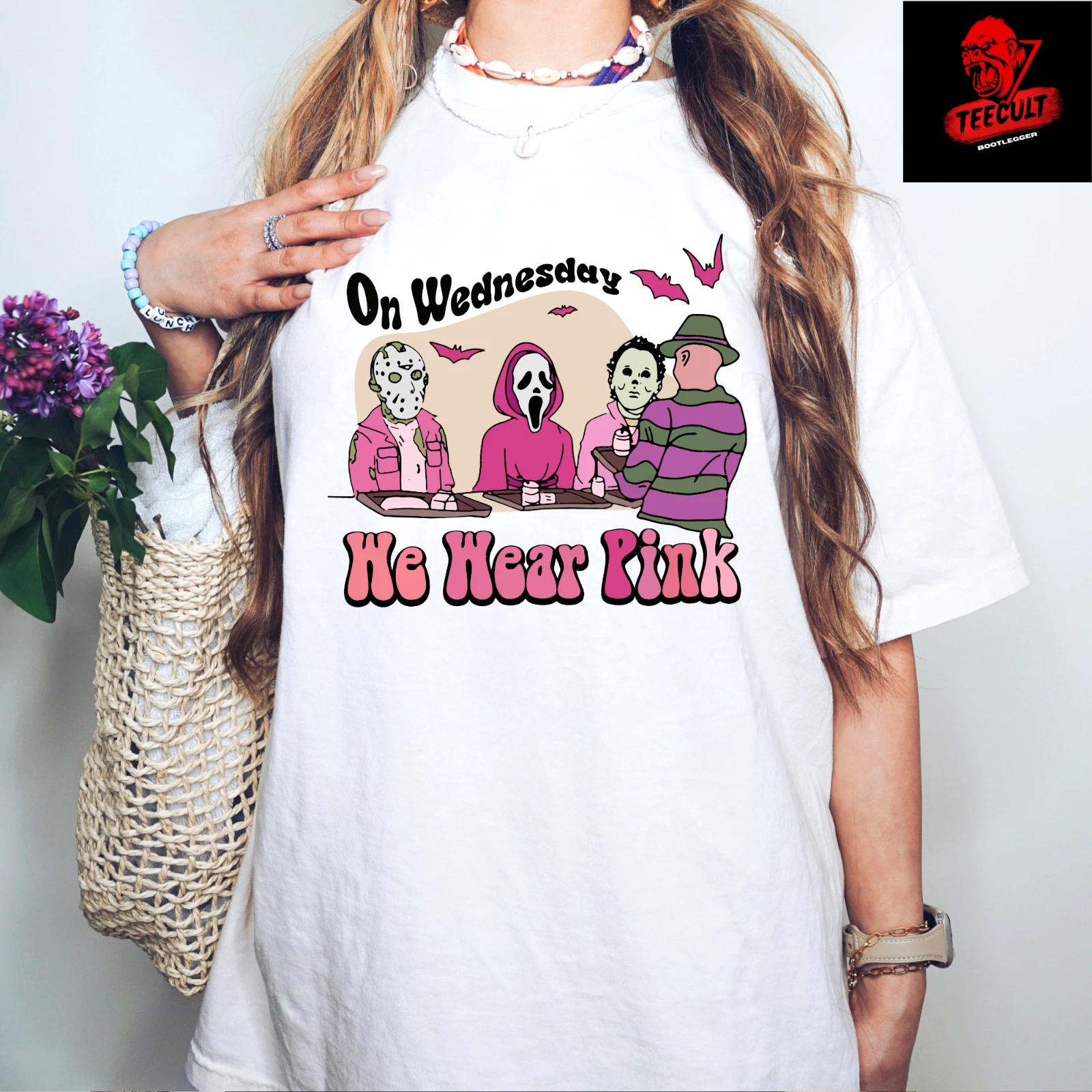 Men s and Women s T-shirts Mean Girls  On Wednesday We Wear Pink  Funny Horror Halloween S