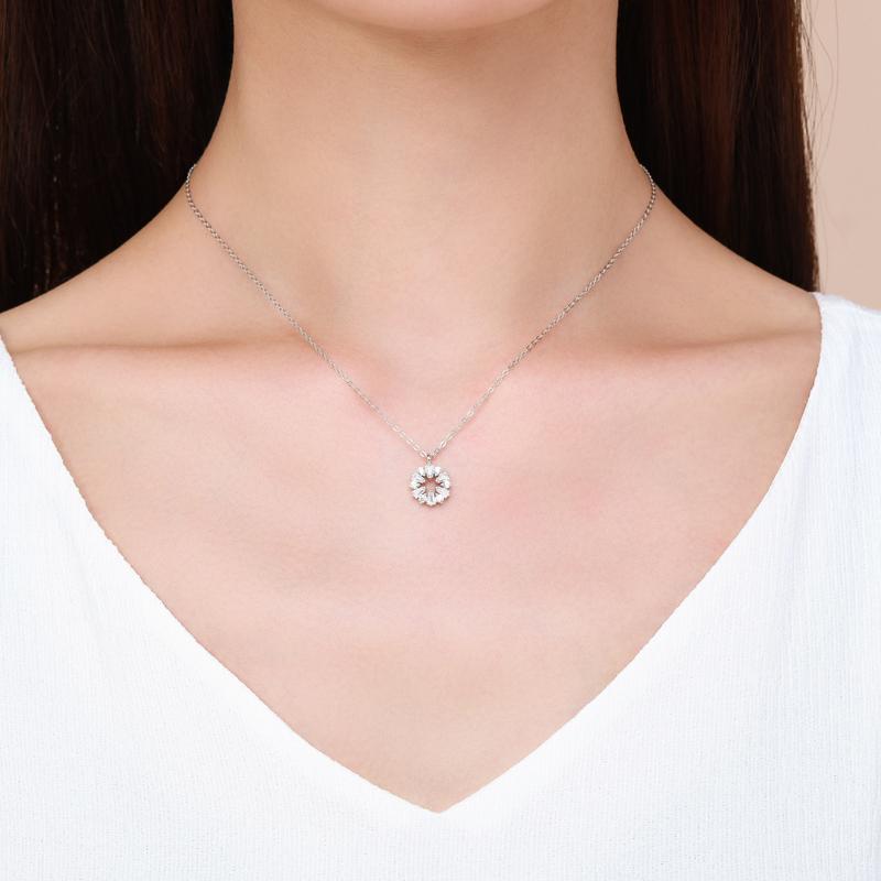 MODIAN Collier Pendentif Flocon de Neige Porte-Bonheur en Argent Sterling 925 pour Femmes Bijoux Fins Cadeaux de Noël pour Fille