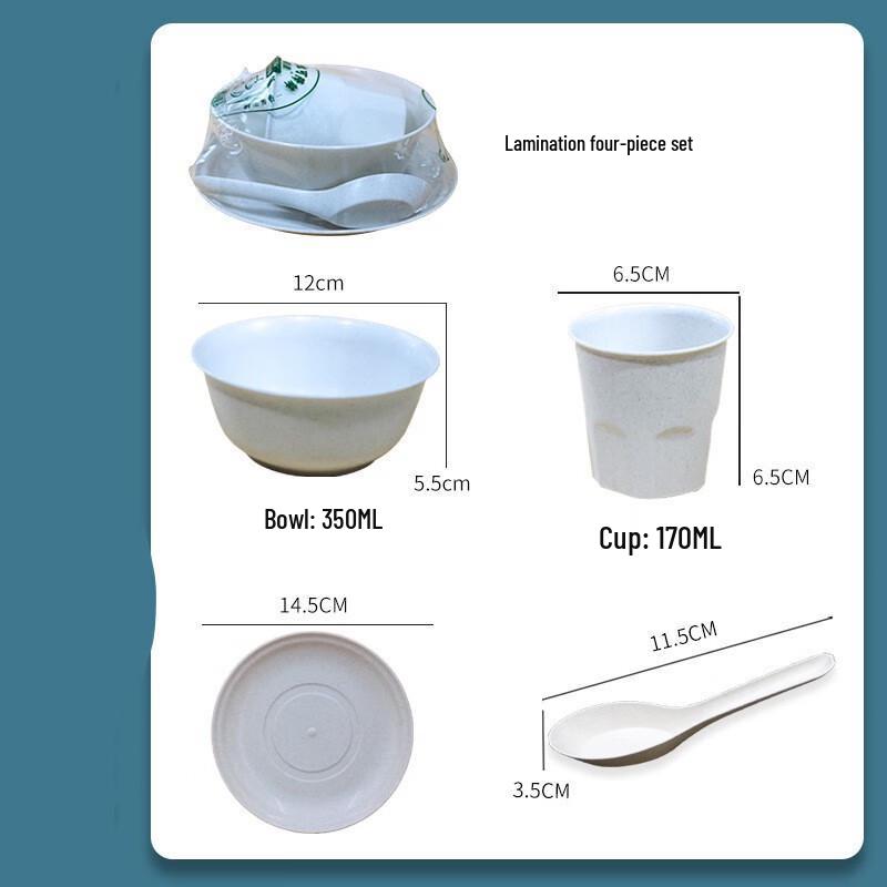 ZISIZ Disposable 4-Piece Tableware Set
