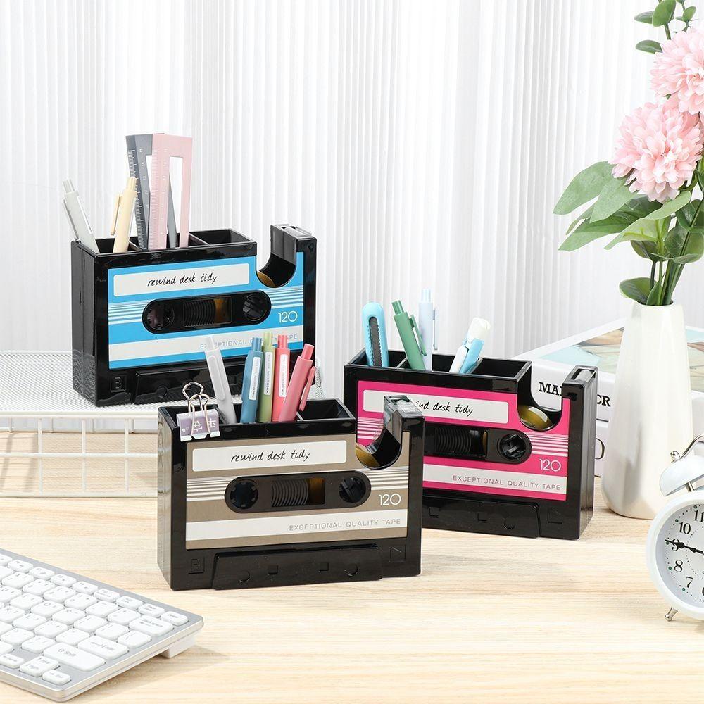 

ABS Pencil Case 2 In 1 Desktop Storage Box New Pen Holder Stationery червоний