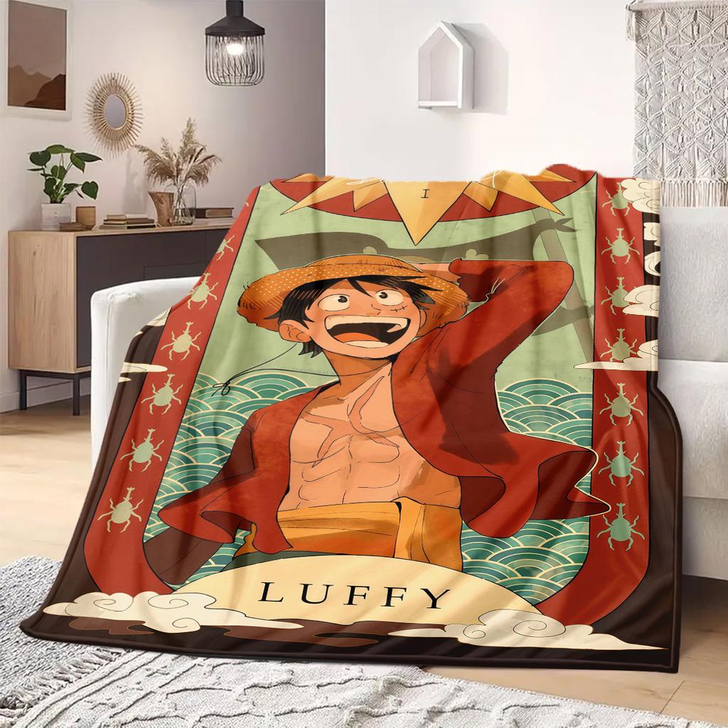 Luffy D Print Blanket Warm Comfortable Flannel Blanket Suitable for Bedrooms,Sofas, Beds,Chairs,Travel -QIAO46