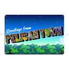 Greetings From Pelican Town Stardew Valley Retro Postcard Surik Metal Plaque Poster Living Room Cave Tin Sign Poster