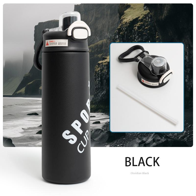 

600 мл изоляционная чашка из нержавеющей стали 304, чашка для воды для мужчин и женщин, портативная чашка для спорта на открытом воздухе, термобутылка 600ml чёрный