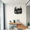 Metal Wall Art Fish Ocean Plants Rocks Black Home Decor Gift for Living Room Patio Beach House