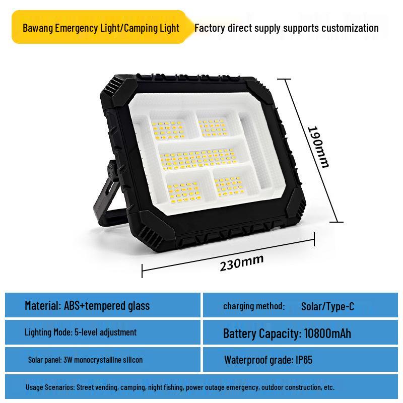 Portable Solar LED Lantern for Camping and Emergency Use