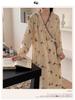 Women's Cloud Cotton Belted Pajama Dress - Cardigan Style, Stretchy, Breathable, One Size Fits All, Perfect for Casual Home Wear