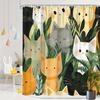 Cute Cats In Various Poses Shower Curtain - Water-Resistant, Easy To Clean, Adds a Fun and Adorable Touch To Your Bathroom Decor