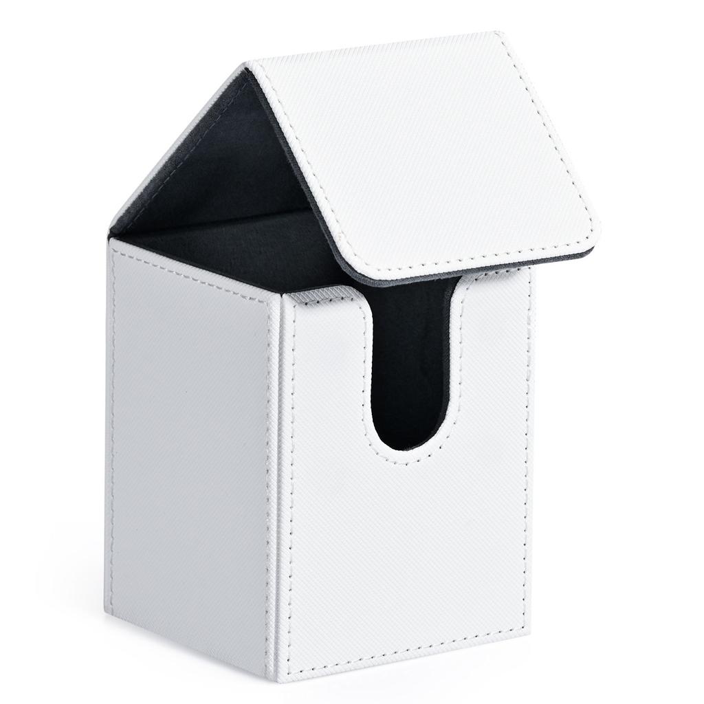 Card Deck Box,Card Storage Box holds 100+ Single Sleeved Cards, PU Leather Magnetic Closure for Magic cards TCG cards