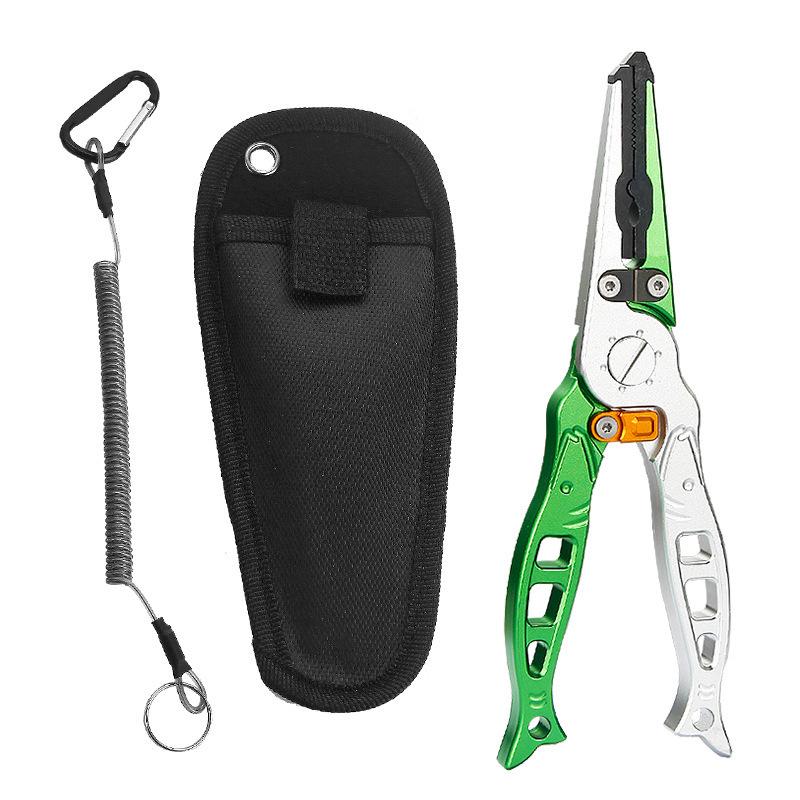 Fish-Shaped Aviation Aluminum Fishing Pliers with Split Ring and Line Cutter