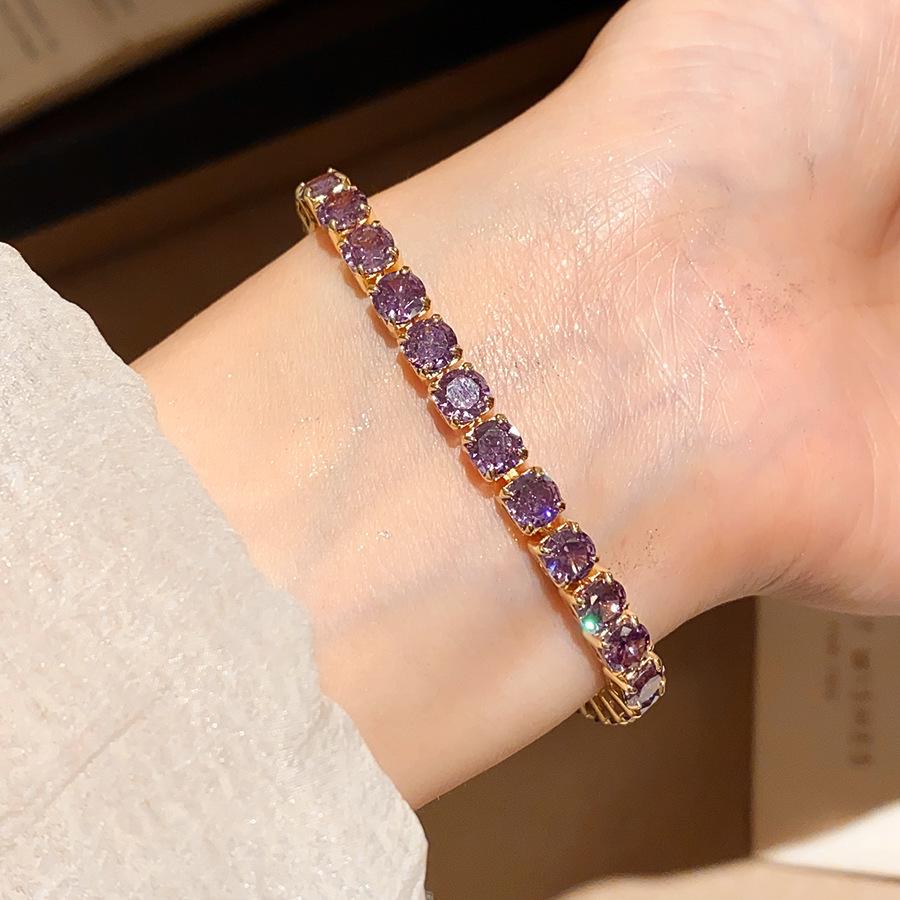 18k Gold-Plated Crystal Zircon Square Buckle Bracelet - Elegant Wrist Jewelry