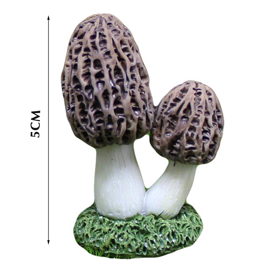 Mini Artificial Mushroom Figurine Resin Simulate Fake Mushroom Miniatures Fairy Garden Miniature Landscape Lawn Decorations